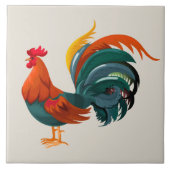 Lebhafter Hahn Fliese (Vorderseite)