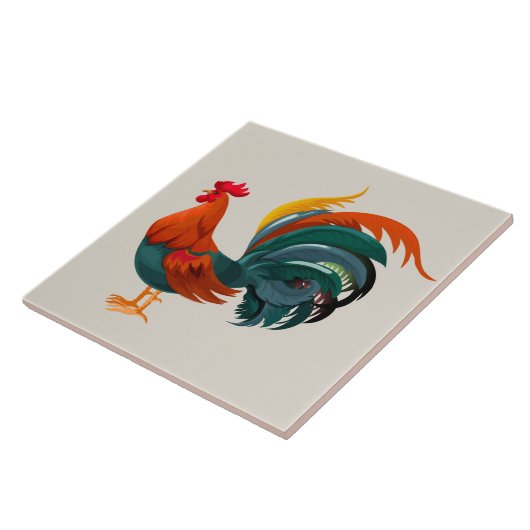 Lebhafter Hahn Fliese (Seite)