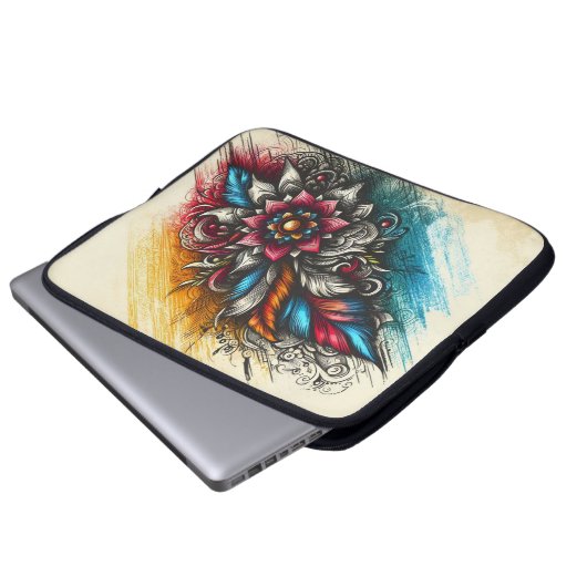 Lebhafter handgezeichneter Power Laptopschutzhülle (Vorne Knopf)