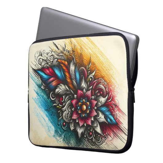Lebhafter handgezeichneter Power Laptopschutzhülle (Vorderseite Links)