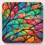 Lebhafter Hartglas-Foliage Getränkeuntersetzer (Vorderseite)