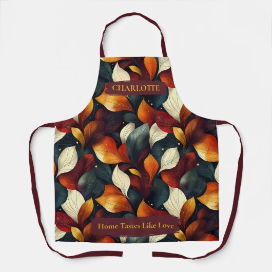 Lebhafter Herbst belebt Schürze mit Individuelle N (Vorderseite)