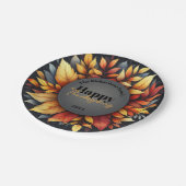 Lebhafter Herbstfolien-Erntedank Pappteller (Schrägansicht)