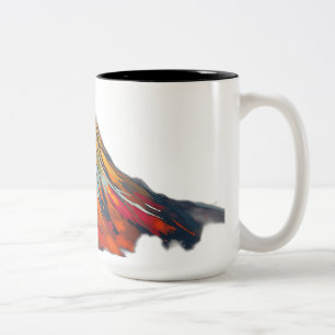 Lebhafter Herbstgebirgsbruch Zweifarbige Tasse