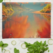 Lebhafter Herbstwald Geschirrtuch (Gefaltet)