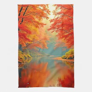 Lebhafter Herbstwald Geschirrtuch