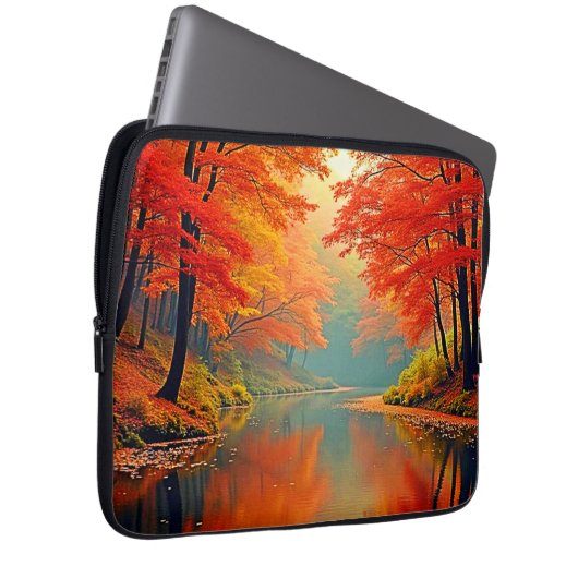 Lebhafter Herbstwald Laptopschutzhülle (Vorne Rechts)