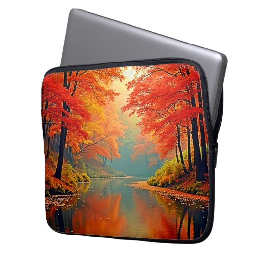 Lebhafter Herbstwald Laptopschutzhülle (Vorderseite Links)