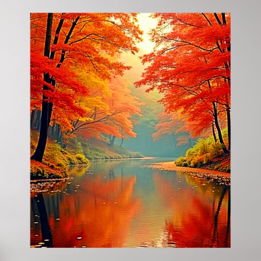 Lebhafter Herbstwald Poster (Vorne)