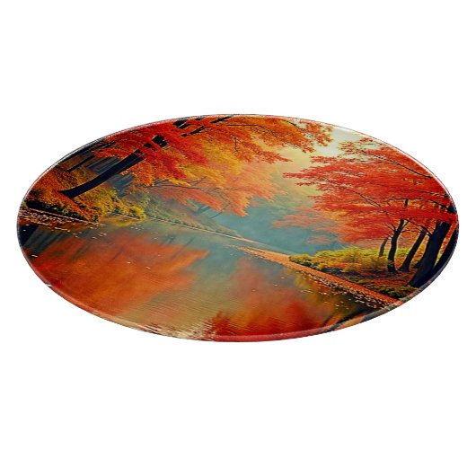 Lebhafter Herbstwald Schneidebrett (Ecke)