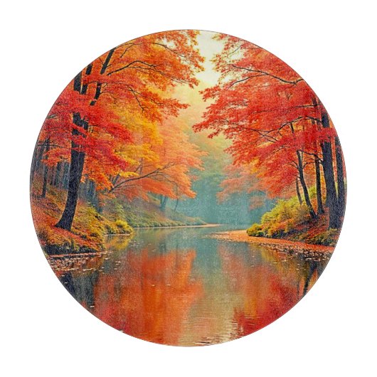 Lebhafter Herbstwald Schneidebrett (Vorderseite)