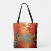 Lebhafter Herbstwald Tasche (Rückseite)