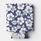 Lebhafter Hibiskus: florales nahtloses Muster. Dosenkühler (Rückseite)