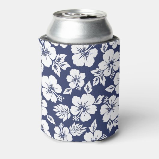 Lebhafter Hibiskus: florales nahtloses Muster. Dosenkühler (Kanne Rückseite)