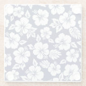 Lebhafter Hibiskus: florales nahtloses Muster. Glasuntersetzer (Rückseite)