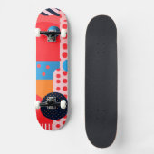 Lebhafter Hintergrund mit Kreise und Formen Skateboard (Vorderseite)