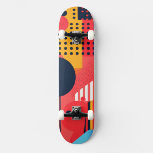 Lebhafter Hintergrund mit Kreisen Skateboard