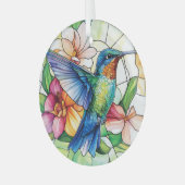 Lebhafter Hummingbird erhalten Ornament Aus Glas (Vorderseite links)