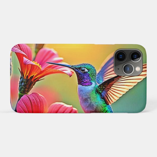 Lebhafter Hummingbird im Sunset Design Case-Mate iPhone Hülle (Rückseite (Horizontal))