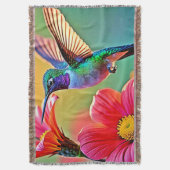Lebhafter Hummingbird im Sunset Design Decke (Vorderseite Vertikal)