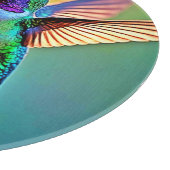 Lebhafter Hummingbird im Sunset Design Schneidebrett (Ecke)