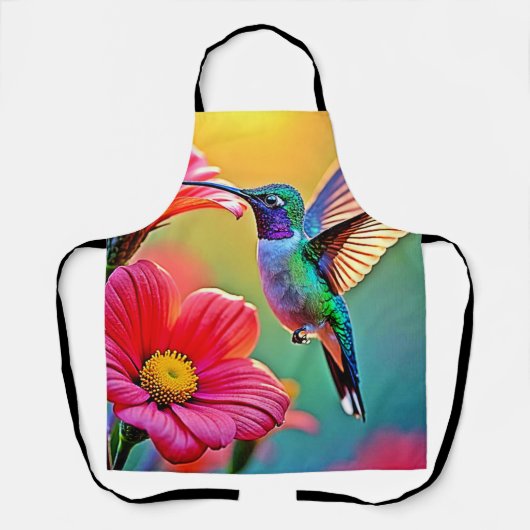 Lebhafter Hummingbird im Sunset Design Schürze (Vorderseite)