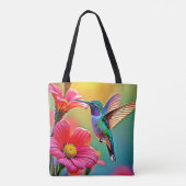 Lebhafter Hummingbird im Sunset Design Tasche (Rückseite)