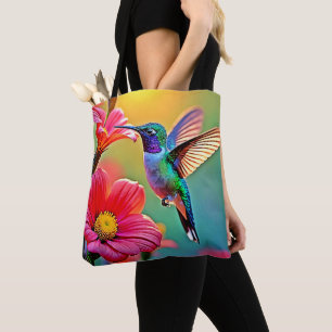 Lebhafter Hummingbird im Sunset Design Tasche