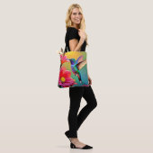 Lebhafter Hummingbird im Sunset Design Tasche (Am Model)