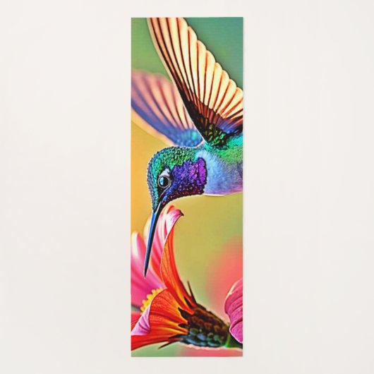 Lebhafter Hummingbird im Sunset Design Yogamatte (Rückseite)