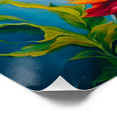 Lebhafter Hummingvogel mit Blume Poster (Ecke)