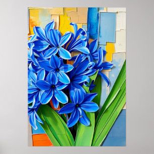 Lebhafter Hyazinth im modernen Abstrakten Stil Poster