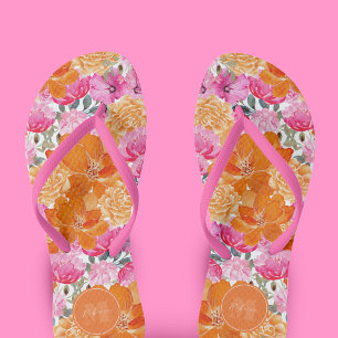 Lebhafter Individuelle Name in Rosa und Orange Blu Badesandalen