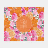 Lebhafter Individuelle Name in Rosa und Orange Blu Fleecedecke (Vorderseite (Horizontal))