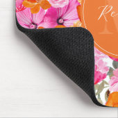 Lebhafter Individuelle Name in Rosa und Orange Blu Mousepad (Ecke)