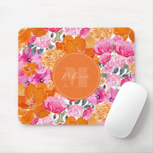 Lebhafter Individuelle Name in Rosa und Orange Blu Mousepad (Mit Mouse)