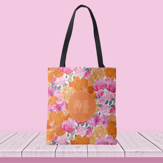 Lebhafter Individuelle Name in Rosa und Orange Blu Tasche