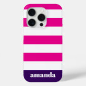Lebhafter Individuelle Name mit rosa Streifen Case-Mate iPhone Hülle (Rückseite)