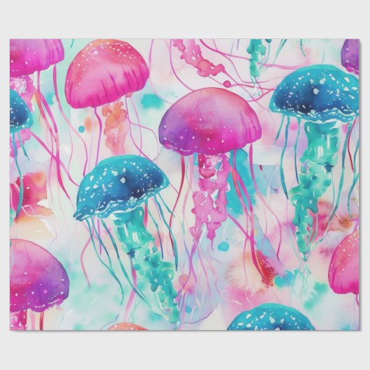 Lebhafter Jellyfish Geschenkpapier (Flach)