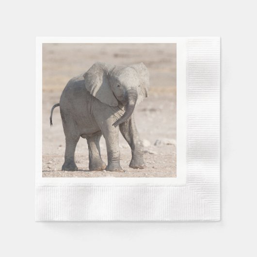 Lebhafter junger Elefant Serviette (Vorderseite)