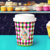 Lebhafter Karierter Cupcake | Firmenlogo Pappbecher