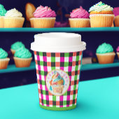 Lebhafter Karierter Cupcake | Firmenlogo Pappbecher
