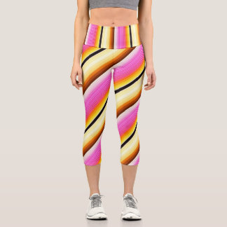 Lebhafter Karierter Fuison High Waisted Capri Leggings
