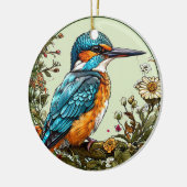 Lebhafter Kingfisher Bird Keramik Ornament (Links)