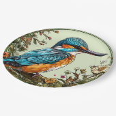 Lebhafter Kingfisher Bird Pappteller (Schrägansicht)