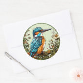 Lebhafter Kingfisher Bird Runder Aufkleber (Umschlag)