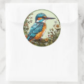 Lebhafter Kingfisher Bird Runder Aufkleber (Tasche)