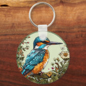 Lebhafter Kingfisher Bird Schlüsselanhänger (Rückseite)