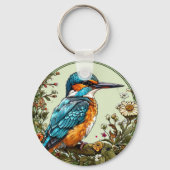 Lebhafter Kingfisher Bird Schlüsselanhänger (Rückseite)