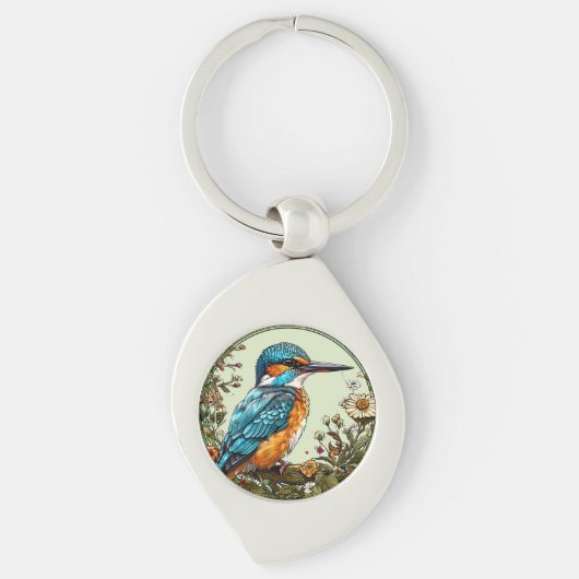 Lebhafter Kingfisher Bird Schlüsselanhänger (Vorderseite)